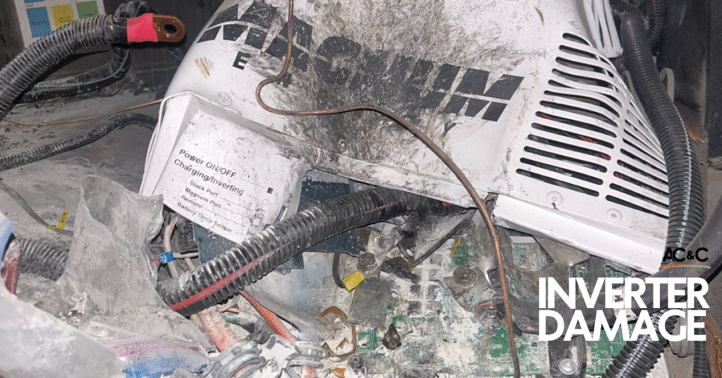 Motorhome inverter damaged during RV tire blowout